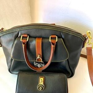 Dooney and Bourke Pebble Leather Satchel and Matching Wallet